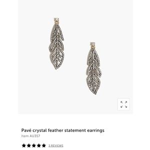 🪶J.Crew Pavé crystal feather statement earrings